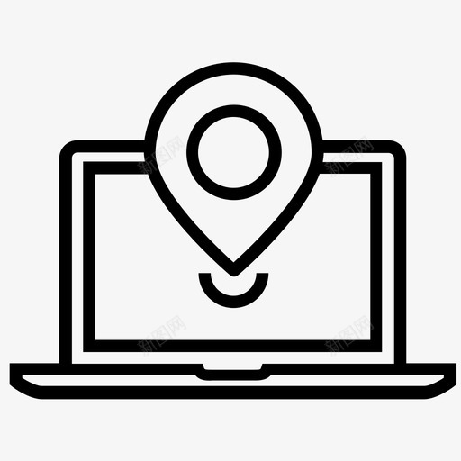 地图pin路线地点图标svg_新图网 https://ixintu.com 位置 保存 在线购物电子商务 地图pin 地点 方向 查找 笔记本电脑 笔记簿 计算机 路径 路线