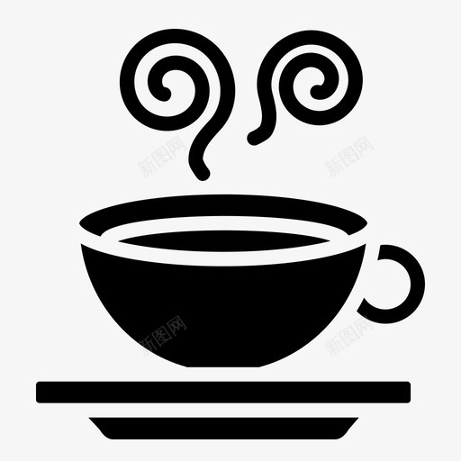 杯碟茶雅致图标svg_新图网 https://ixintu.com 优雅 咖啡 杯碟 活力 清香 热 简单 茶 雅致 饮料和饮料铭文