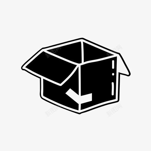 盒子礼物包装图标svg_新图网 https://ixintu.com 包装 卡片板 卡通 容器 手绘线图标 游戏屋 盒子 礼物 移动盒子 箱子 送货
