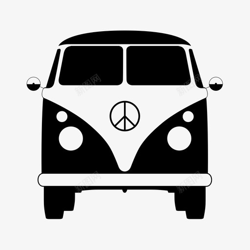 厢式货车大众货车小型货车图标svg_新图网 https://ixintu.com 厢式货车 大众 大众货车 大型 嬉皮车 小型货车 汽车 运输 露营车
