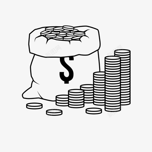 钱袋振荡最新技术图标svg_新图网 https://ixintu.com 一袋钱 存款 振荡 最新技术 流 现金 跳动 通讯 钱袋 银行