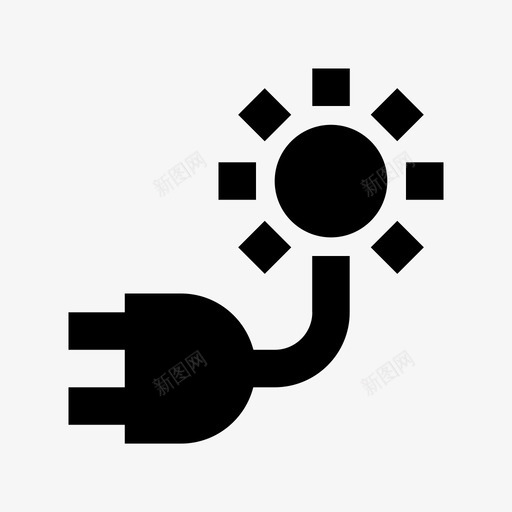 太阳能能源和电力材料线图标svg_新图网 https://ixintu.com 太阳能 能源和电力材料线图标