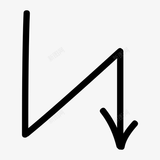 直箭头草图指针图标svg_新图网 https://ixintu.com 向下 手绘 手绘箭头 拔模 指针 方向 直箭头 草图 锯齿形