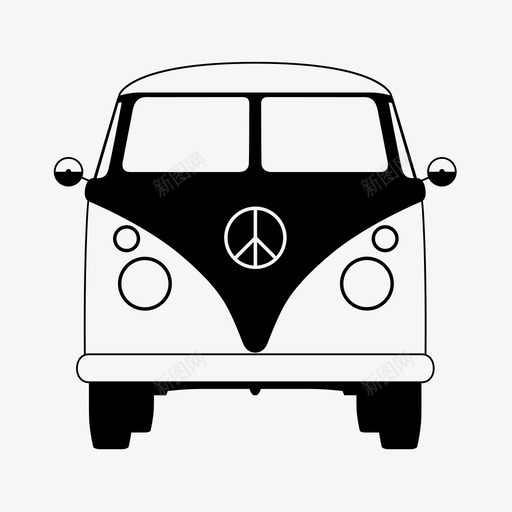 厢式货车大众货车小型货车图标svg_新图网 https://ixintu.com 厢式货车 大众 大众货车 大型 嬉皮车 小型货车 汽车 运输 露营车