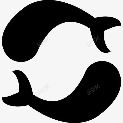 双鱼座鱼形星座星座十二生肖图标svg_新图网 https://ixintu.com 十二生肖 双鱼座鱼形星座 星座
