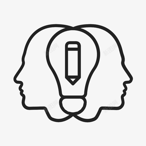集体思考头脑风暴创意图标svg_新图网 https://ixintu.com 创意 头脑风暴 学习 思考 想法 集体思考