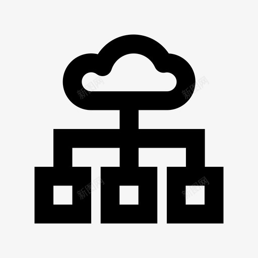 云层次结构网络技术材质图标svg_新图网 https://ixintu.com 云层次结构 网络技术材质图标