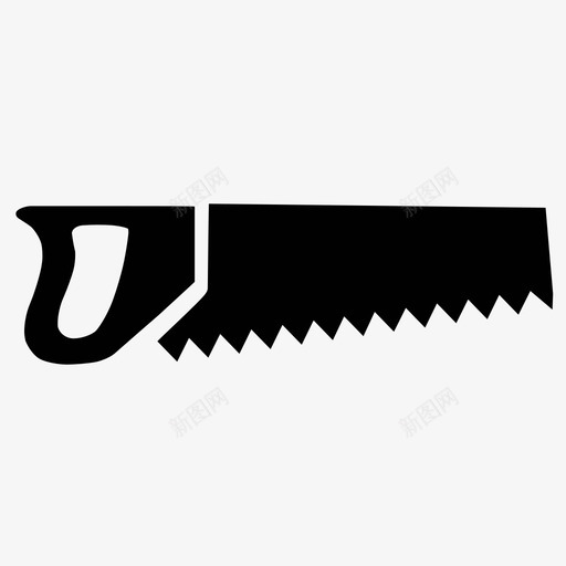 锯子黑色工具图标svg_新图网 https://ixintu.com 锯子 黑色工具
