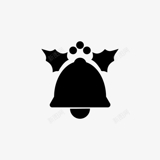 铃铛叮当圣诞装饰冬青铃铛圣诞钟声图标svg_新图网 https://ixintu.com 圣诞装饰冬青铃铛圣诞钟声 铃铛叮当