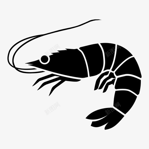 虾海鲜海洋图标svg_新图网 https://ixintu.com 切肉 吃 市场 海洋 海洋生物 海鲜 虾 鱼