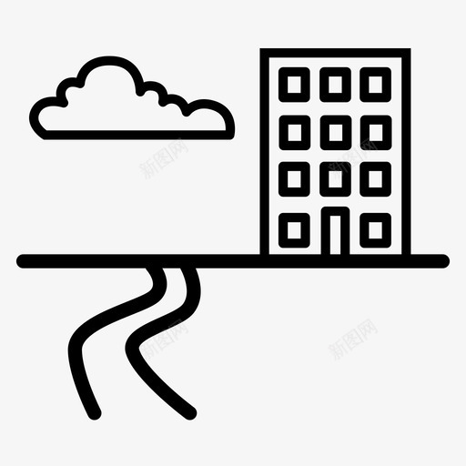 景观道路潮汐图标svg_新图网 https://ixintu.com 城市 房屋 无线 景观 波峰 涌浪 潮汐 脉冲 道路