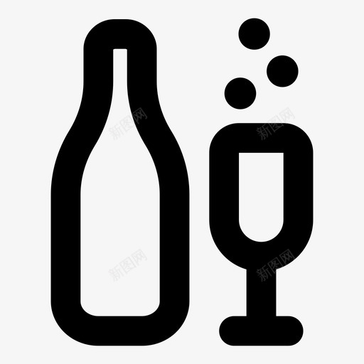 香槟酒酒吧图标svg_新图网 https://ixintu.com 展品 液体 烈酒 葡萄酒 酒 酒吧 酒瓶 食品烹饪提纲粗体 饮料 香槟