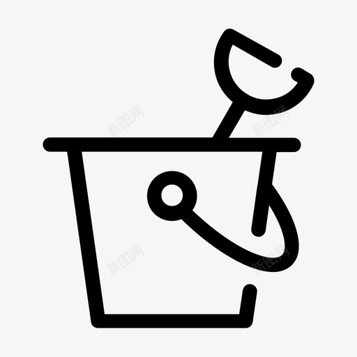 沙桶玩具铲子图标svg_新图网 https://ixintu.com 乐趣 儿童 挖掘 沙桶 海滩 海边 玩具 玩具和儿童 铲子