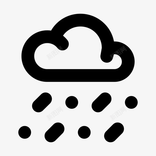 雨夹雪降雪季节图标svg_新图网 https://ixintu.com 冰冻 多云 多雨 天气 天气大纲加粗 天气预报 季节 注意 降雪 雨夹雪