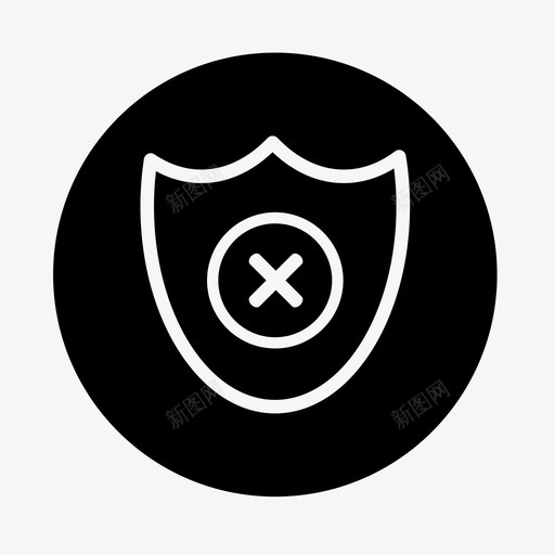移除防护罩黑色圆形网络图标svg_新图网 https://ixintu.com 移除防护罩 黑色圆形网络图标