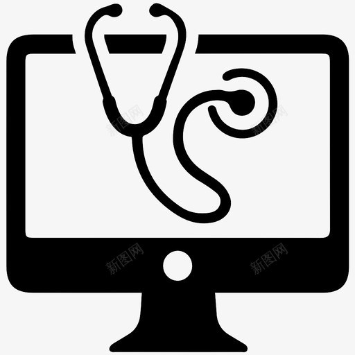计算机诊断治疗悸动图标svg_新图网 https://ixintu.com 保护 听诊器 悸动 桌面 治疗 爆发 计算机诊断 跳动 震颤 顶部
