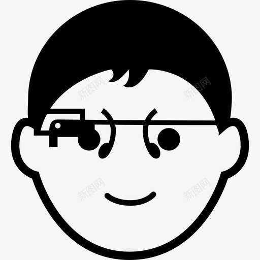 戴着谷歌眼镜电脑谷歌眼镜的男孩图标svg_新图网 https://ixintu.com 戴着谷歌眼镜 电脑 谷歌眼镜的男孩