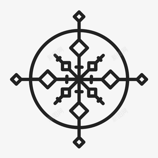 雪花寒冷图标svg_新图网 https://ixintu.com 冬季 冰 冻结 寒冷 设计 降水 雪花