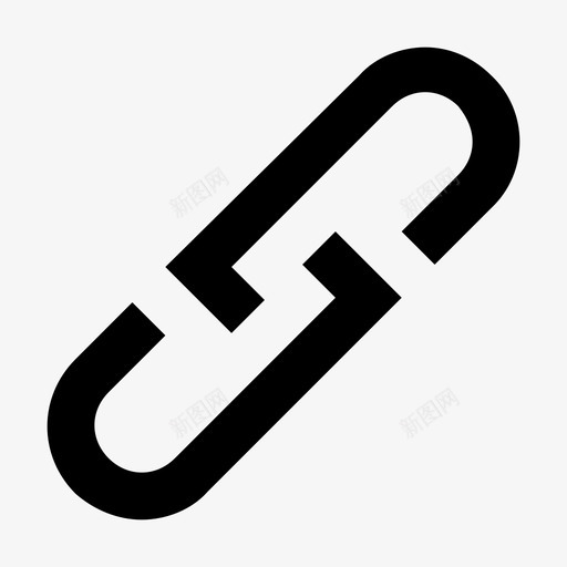回形针文具银色图标svg_新图网 https://ixintu.com 办公用品 回形针 固定 塑料 夹紧 控制和导航箭头材料设计图标 文具 装订 连接 银色