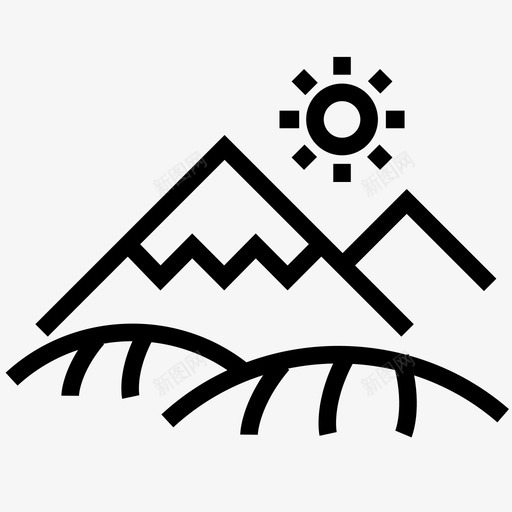 茶园阳光雪景图标svg_新图网 https://ixintu.com 乡村 山丘 山景 绿茶 茶园 阳光 阿尔卑斯山 雪景