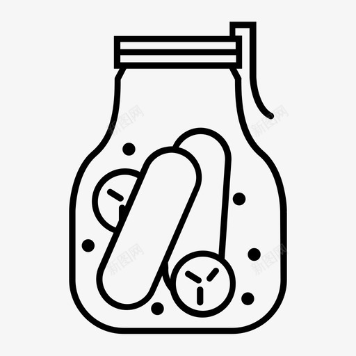 容器罐装黄瓜图标svg_新图网 https://ixintu.com wsd罐装 厨房 容器 泡菜 罐子 罐装 蜜饯 食品 黄瓜