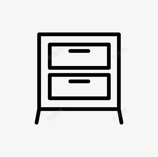 抽屉卧室床头柜图标svg_新图网 https://ixintu.com 储藏室 卧室 家具 家居 床头柜 抽屉 橱柜 装饰
