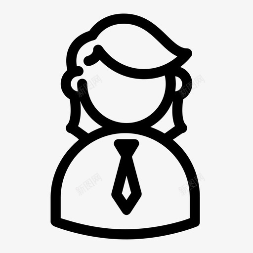 商业鲻鱼领带个人资料图标svg_新图网 https://ixintu.com 个人资料 人物 刘海 发型 商业鲻鱼 头像 用户 男人 脸 账户 领带