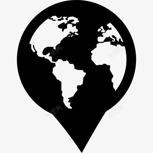 地球上的占位符地图和旗帜地球图标svg_新图网 https://ixintu.com 地图和旗帜 地球上的占位符 地球图标