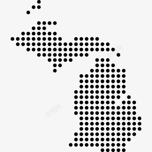 密歇根美国中西部州图标svg_新图网 https://ixintu.com 中西部州 兰辛 地图 密歇根 湖泊 美利坚合众国 美国 麦基诺岛