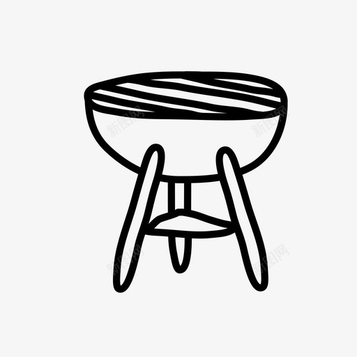 烤肉架野餐手绘图标svg_新图网 https://ixintu.com 夏季终极收藏 手绘 炊具 烟熏 烤肉架 烧烤 煤 煤焦 野餐
