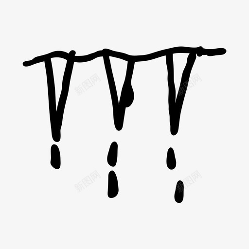 冰柱暴风雪滴水图标svg_新图网 https://ixintu.com 儿童动画图标 冬天 冰 冰柱 冰水 春天 暴风雪 滴水 融化