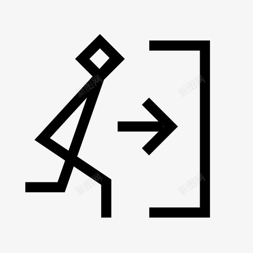 出口运行逃跑图标svg_新图网 https://ixintu.com 出去 出口 出口标志 出口门 疏散 离开 紧急出口 菱形公共标志 走开 运行 逃跑