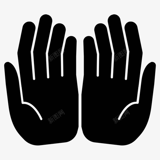 杯状的手图标svg_新图网 https://ixintu.com 杯状的手