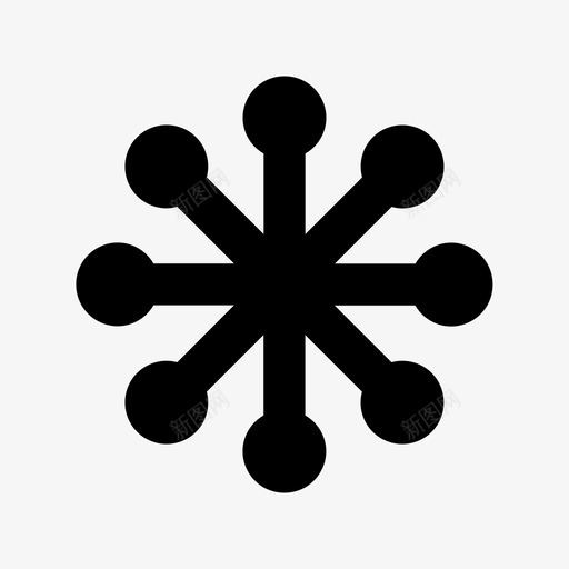 雪花圣诞和复活节材质线条图标svg_新图网 https://ixintu.com 圣诞和复活节材质线条图标 雪花