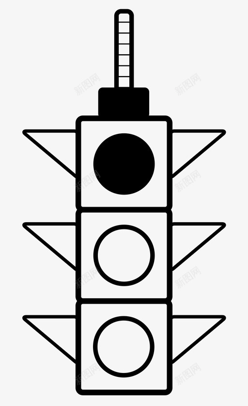 红绿灯警戒汽车图标svg_新图网 https://ixintu.com 停车 减速 前进 小心 汽车 红绿灯 警戒