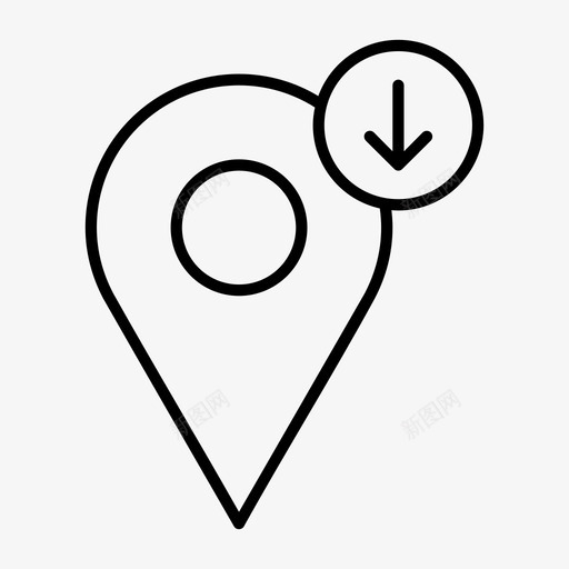 位置路线标记指针图标svg_新图网 https://ixintu.com 下箭头 位置下载 地图pin 地图点 导航 指针 方向 目的地 起始地点 路线标记