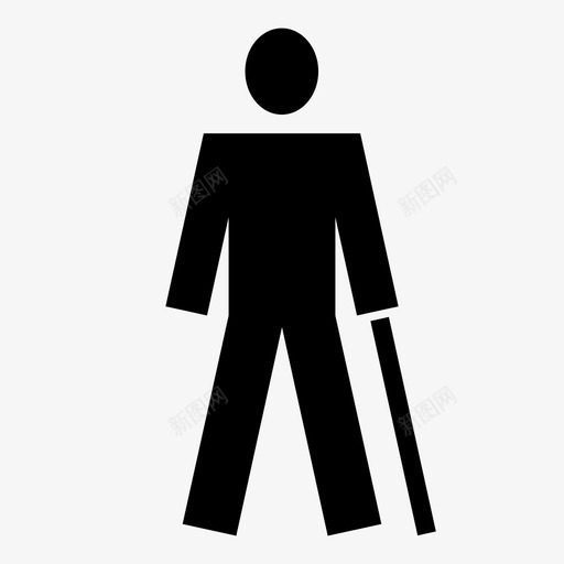 手杖扁担老人图标svg_新图网 https://ixintu.com 扁担 手杖 拐杖 援助 摇杆 男人 盲人 老人 辅助