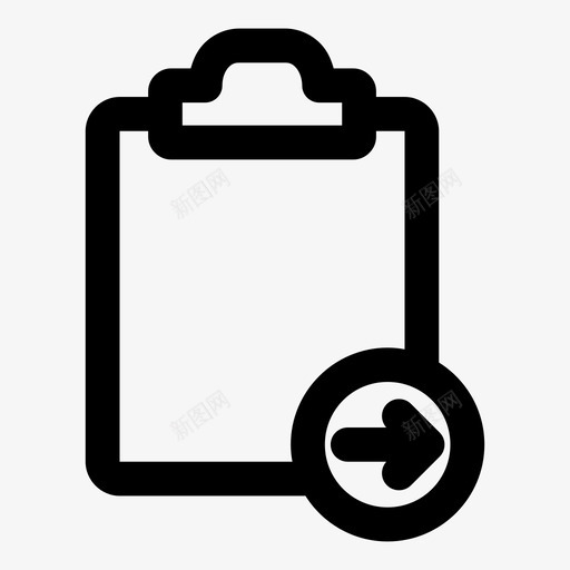 剪贴板下一个数据信息办公外设图标svg_新图网 https://ixintu.com 剪贴板 剪贴板下一个 办公外设 办公文具 右箭头 数据信息