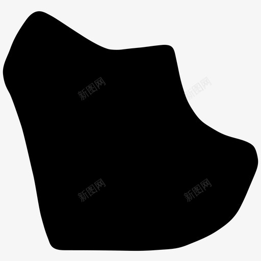 楔形短靴鞋型图标svg_新图网 https://ixintu.com 楔形短靴 鞋型