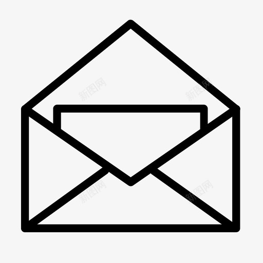 打开信封通信图标svg_新图网 https://ixintu.com 打开信封 通信