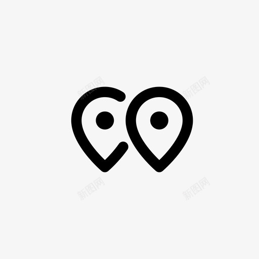 地图图钉地点路线图标svg_新图网 https://ixintu.com 96x96像素完美 gps 位置 地图图钉 地点 应用程序接口48x48 指针 行踪 路线