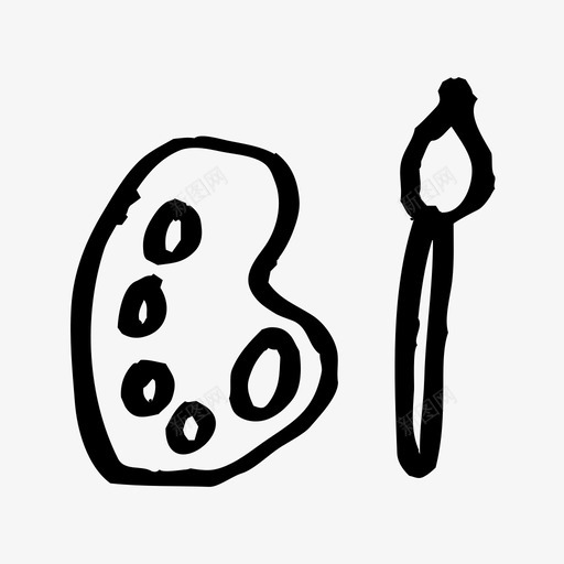 画笔和调色板1艺术图标svg_新图网 https://ixintu.com 1 动画的子图标 学习 画笔和调色板 绘图 艺术 颜色