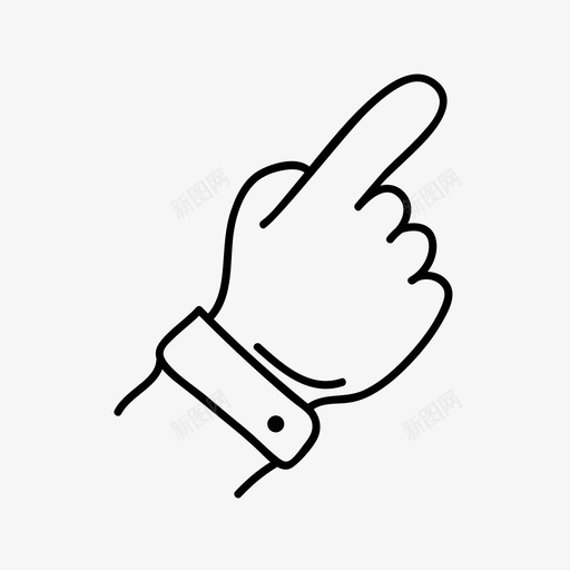 指向警告信号图标svg_新图网 https://ixintu.com 信号 引导 手 手势 手指 手指引导 手绘线图标 指向 指示器 指针 插补 方向 警告