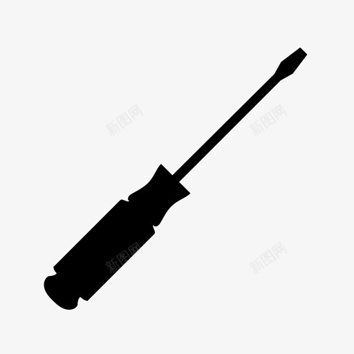 螺丝刀工具标准图标svg_新图网 https://ixintu.com 一字 加长 工作 工具 平 旋转 标准 紧固件 螺丝刀 长