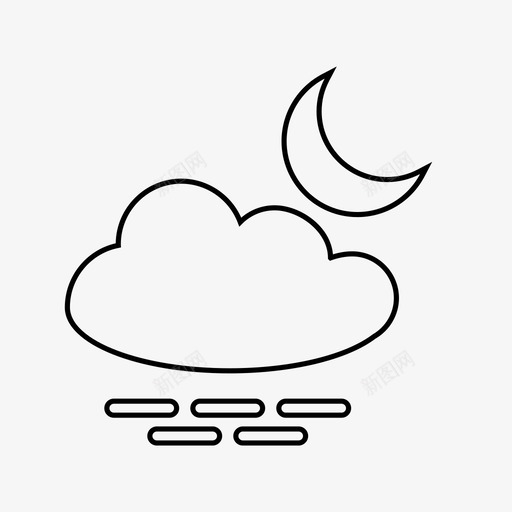 雾夜幽灵月亮图标svg_新图网 https://ixintu.com 天气 害怕 寒冷 幽灵 月亮 潮湿 能见度 雾 雾夜