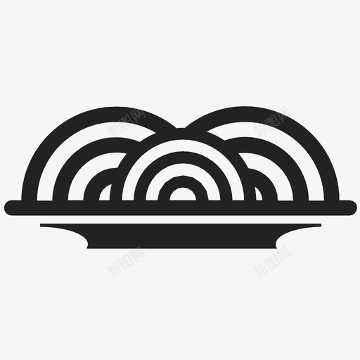 意大利面戒指盘子图标svg_新图网 https://ixintu.com 变焦 意大利面 戒指 球 盘子 菜肴 面条 马戏团