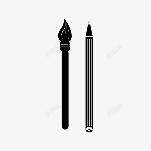 油漆工具器具铅笔图标svg_新图网 https://ixintu.com 刷 器具 水彩画 油漆工具 画 线 艺术 铅笔