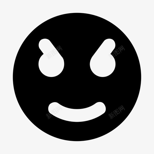 恶意不友好笑脸图标svg_新图网 https://ixintu.com 不友好 伤害 刻薄 快乐笑脸 恶意 残忍 笑脸 笑脸材料设计图标 表情 邪恶