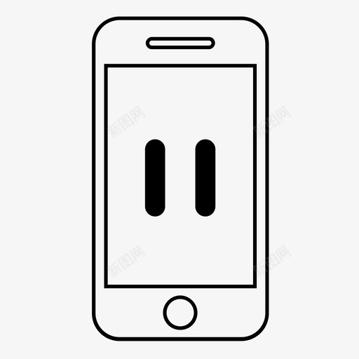 暂停音乐移动图标svg_新图网 https://ixintu.com 停止 延迟 按钮 控制 暂停 犹豫 移动 移动集合1 间歇 音乐