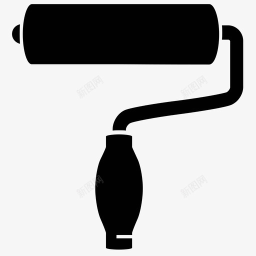 油漆辊工具黑色图标svg_新图网 https://ixintu.com 工具黑色 油漆辊